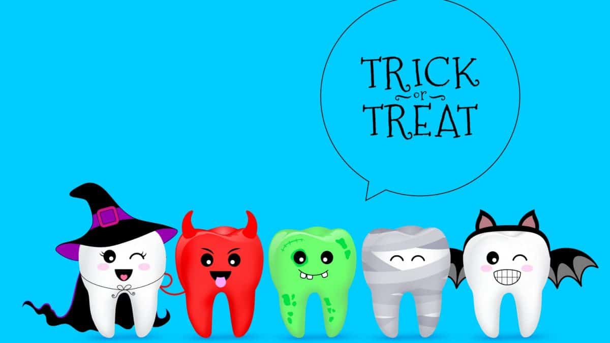 halloween candy and teeth
